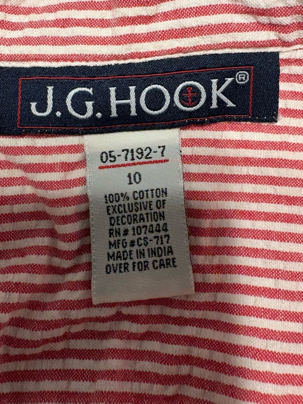 JG HOOK, Red and White Striped Button-Front Maxi Dress, Size 10 - Picture 4 of 4
